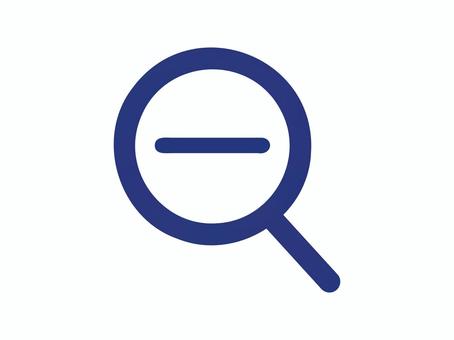 シンプルな縮小アイコン(青) 縮小,アイコン,シルエット,虫眼鏡,ルーペ,マイナス,マーク,記号,単品,単体のイラスト素材