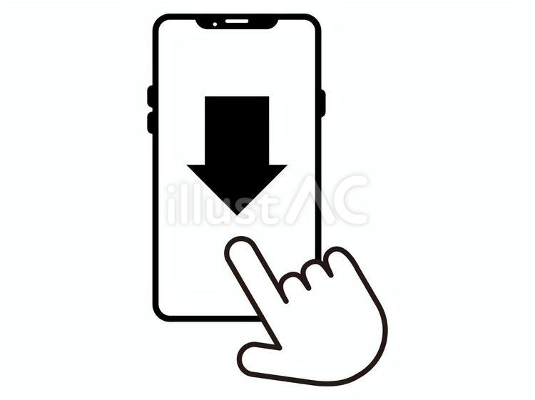 スマホ液晶　指操作アイコン12　スワイプ スマホ,アイコン,矢印のイラスト素材