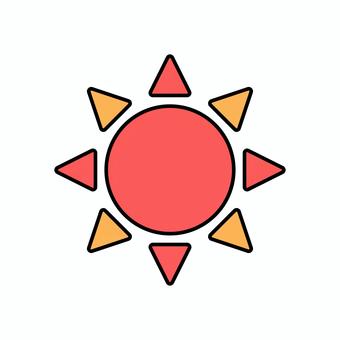 Sun illustration material, sun, weather, the weather, JPG, PNG and AI