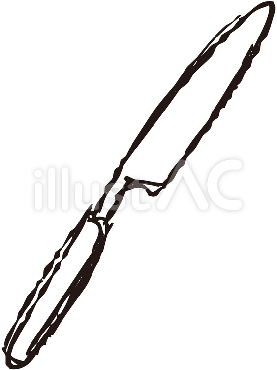 ナイフ(ラフ・線画) ナイフ,食器,カトラリーのイラスト素材