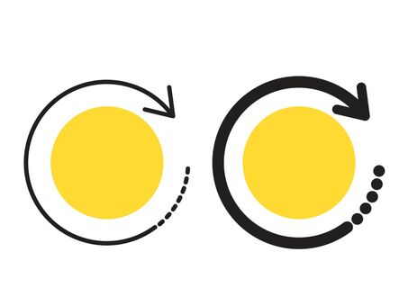 回転矢印　黄色 回転,矢印,円,カーブ,曲線,循環,サイクル,くるくる,ぐるぐる,繰り返しのイラスト素材