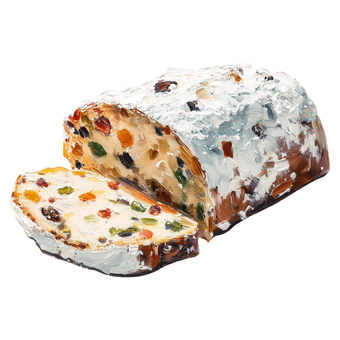 シュトーレン クリスマス シュトーレン,クリスマス,冬,スイーツ,ケーキ,フルーツ,ナッツ,食べ物,かわいい,カラフルのイラスト素材