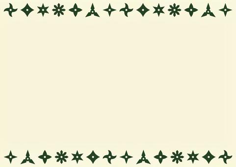 手裏剣のフレーム 手裏剣,忍者,枠,フレーム,忍術,装飾,武器,刃物,投げるのイラスト素材