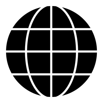 webを表すシンプルな地球儀アイコン webを表すシンプルな地球儀アイコン 地球,地球儀,web,ホームページ,インターネット,ウェブサイト,白,黒,シンプル,アイコンのイラスト素材