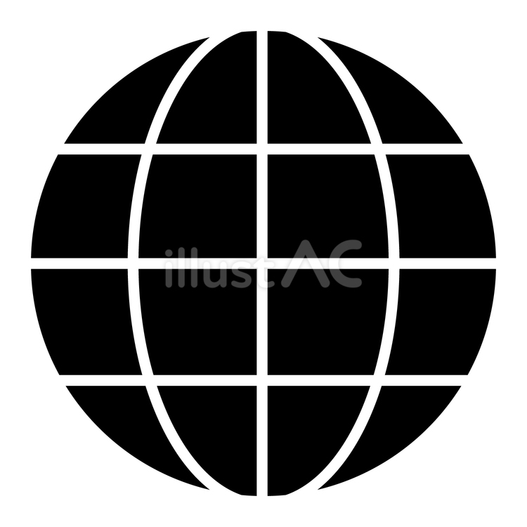 webを表すシンプルな地球儀アイコン webを表すシンプルな地球儀アイコン 地球,地球儀,webのイラスト素材