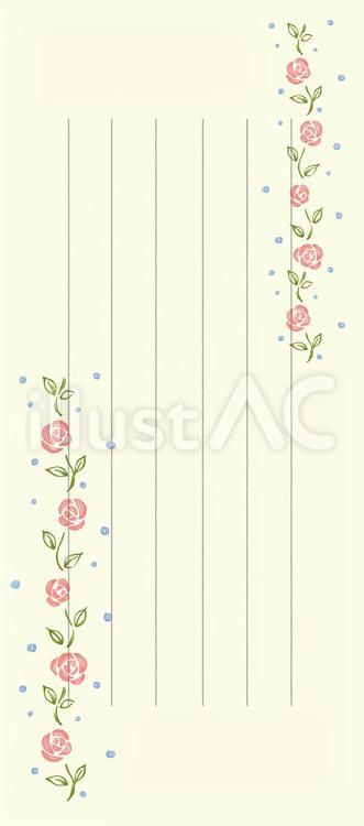 一筆箋　野ばらのステッチ1 薔薇,花,刺繍のイラスト素材