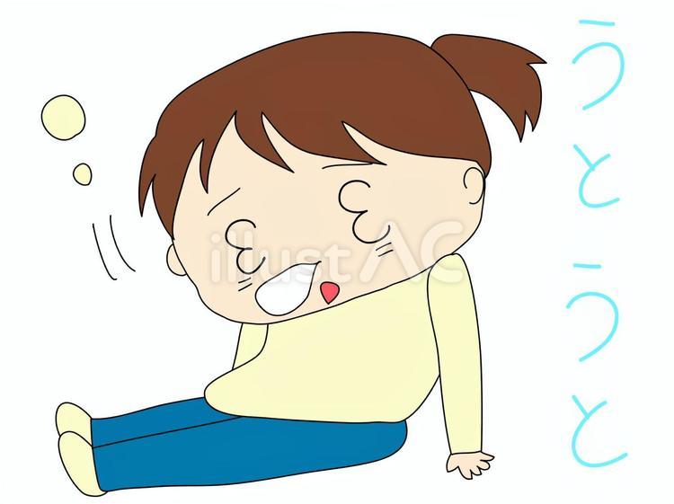 うとうと眠そうな女性イラスト - No: 24680899｜無料イラスト・フリー素材なら「イラストAC」
