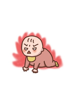 怒る、赤ちゃん イライラ,怒り,赤ちゃん,炎,恨む,キライ,嫌,嫌だ,拒否,拒否反応のイラスト素材