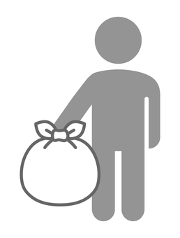 ゴミ袋を持つ人物 ゴミ袋を持つ人物 ゴミ捨て,ゴミ袋,人物,ゴミ,捨てる,掃除のイラスト素材