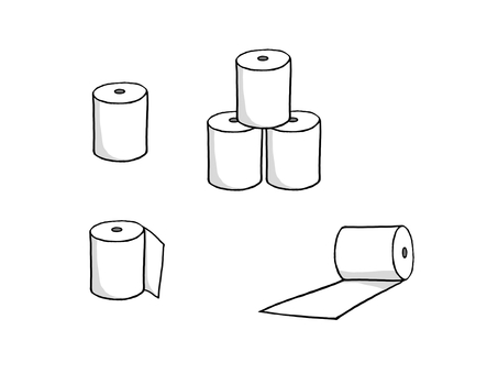 トイレットペーパーセット トイレットペーパーセット トイレットペーパー,便所,排泄,生活用品,トイレ,紙,白,シンプル,かわいい,おしゃれのイラスト素材