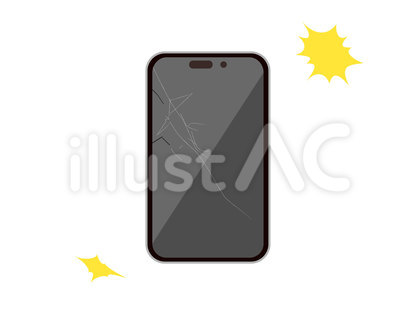 液晶画面が割れたスマホ