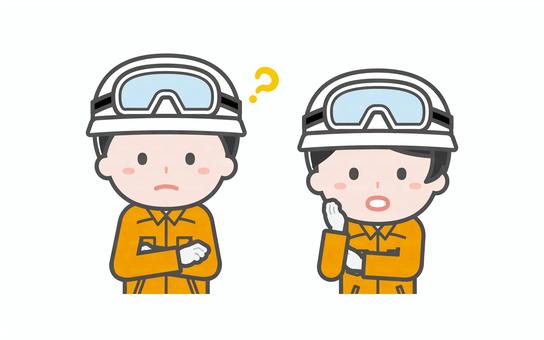 ミニ_2人_レスキュー隊員の男女04 男性,女性,大人,職業,仕事,レスキュー隊,救助,救急,救命,捜索のイラスト素材