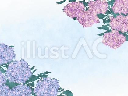 あじさいフレーム 背景あり ブルー