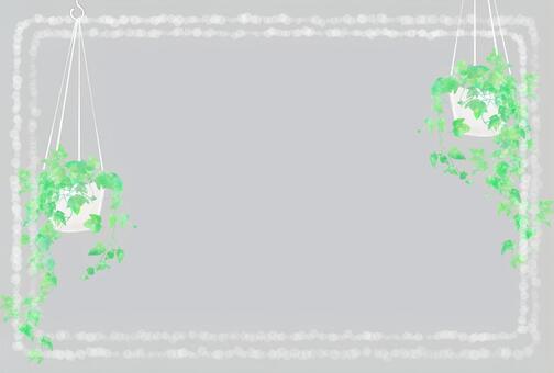 アイビーのハンギングポットとフレーム アイビー,鉢,カバー,ハンギング,ポット,フレーム,枠,シームレス,デザイン,デコレーションのイラスト素材