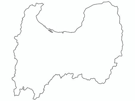 白地図／富山県 富山県,白地図,地図,マップ,形,富山湾,白図,白黒のイラスト素材