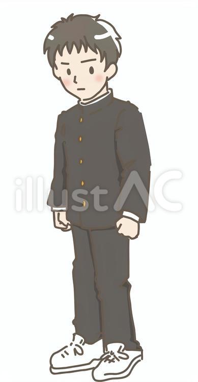 思春期　悩み　不安　男子 学生,中学生,児童のイラスト素材