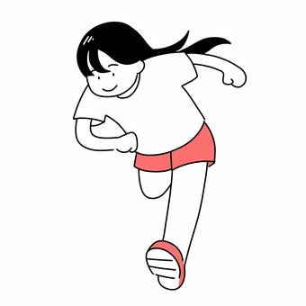 走る女児 走る,女児,女の子,疾走感,運動のイラスト素材