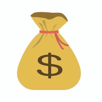 ドル袋　＄ ドル,ドル袋,＄,金貨袋,外貨,資金,貯金,金,お金,布袋のイラスト素材