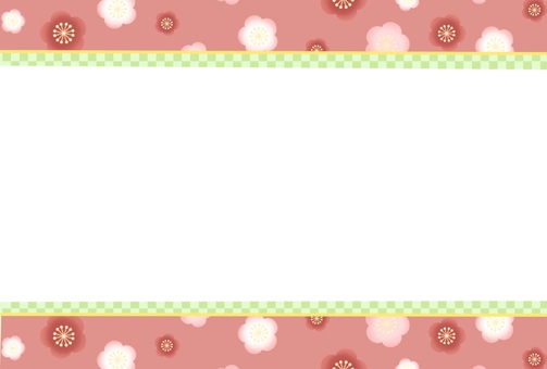 ひなまつり花と市松フレーム_ピンク 横 ひなまつり花と市松フレーム_ピンク 横 ひな祭り,3月3日,春のイラスト素材