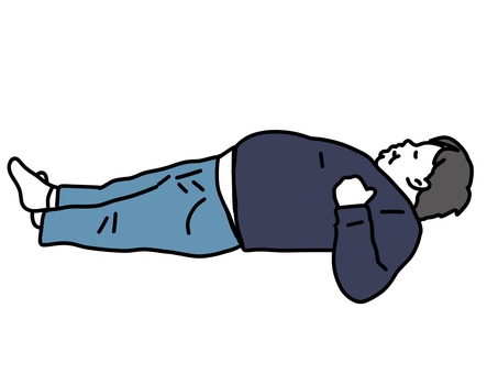 仰向けで寝る肥満の男性 男性,昼寝,仰臥,肥満,巨漢,巨大,デブ,メタボ,靴下,リラックスのイラスト素材