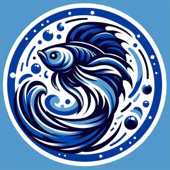 Koi/goldfish logo, carp, fish, icon, JPG