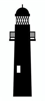 イラスト＿灯台シルエット 灯台,シルエット,海,夏,シンプルのイラスト素材