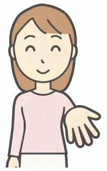  ロングヘア女性-015-バスト ください,笑顔,女性,女の子,人物,かわいい,微笑む,にっこり,ニコニコ,ちょうだいのイラスト素材