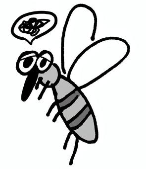 弱っている蚊 蚊,夏,虫刺され,デング熱,害虫のイラスト素材