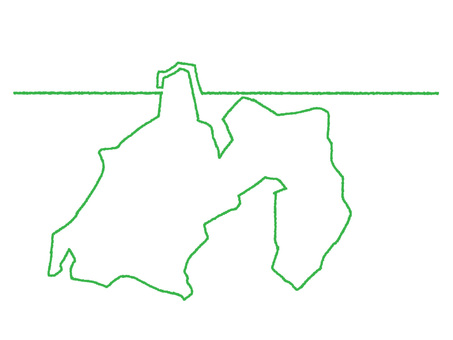 静岡の一筆書き 静岡,地図,一筆,線画,手描き,挿絵,ワンポイント,素材,商用可,無料のイラスト素材