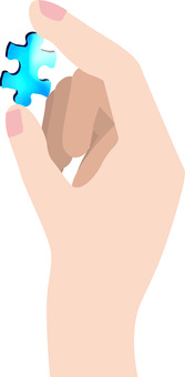 パズル持つ パズル,形,ピース,持つ,作る,重要,パーツ,手,青,リアルのイラスト素材