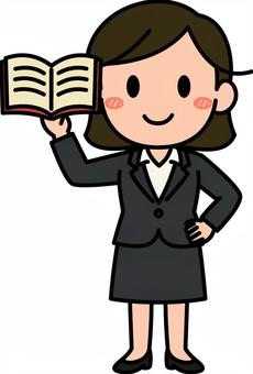 黒の女性の先生です。 授業,先生,シンプル,教師,学び,勉強,指導,学習,説明,学ぶのイラスト素材