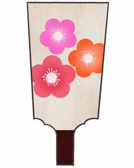 花柄の羽子板 羽子板,花柄,正月,昔あそび,年賀状,和風,日本,はごいたのイラスト素材