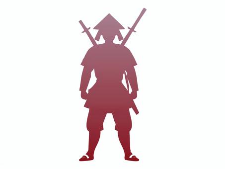 シルエット【侍・武士】4 シルエット,かげ,影絵,人,侍,武士,昔,刀,武器,かっこいいのイラスト素材