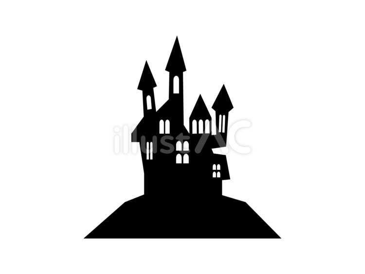ハロウィンの怪しい館 城,建物,古城のイラスト素材