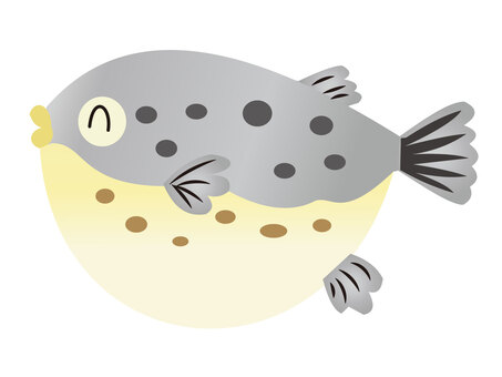 かわいいアイコン風のふぐ・冬・鍋料理 ふぐ,アイコン,イラスト,キャラクター,魚,料理,水産,釣り,かわいいのイラスト素材