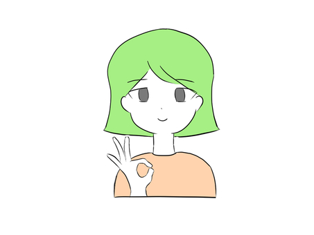 okサインをしている女性