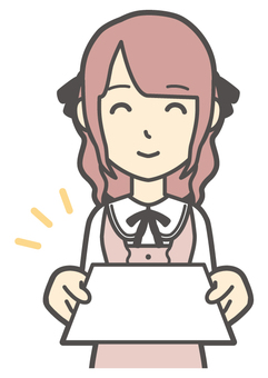  量産型女子-449-バスト 書類,地雷系,女性,女の子,ツインテール,量産型,人物,かわいい,提出,手続きのイラスト素材