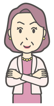  お金持ちマダム-023-バスト おばさん,中年,女性,富裕層,マダム,裕福,お金持ち,ミセス,おばちゃん,人物のイラスト素材