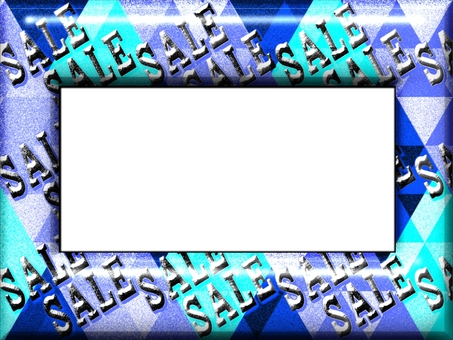 派手なＳＡＬＥのフレ−ム ｓａｌｅ,セ−ル,派手,フレ−ム,ポストカード,メッセージカード,飾り枠,あしらい,青,水色のイラスト素材