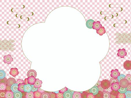 ポップな和背景01 和柄,和,背景,壁紙,フレーム,花,和風,花柄,年賀状,模様のイラスト素材