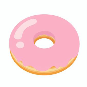 ストロベリードーナツのアイコン ストロベリー,ピンク,ドーナツ,お菓子,デザート,おやつ,甘い,洋菓子,食べ物,揚げるのイラスト素材