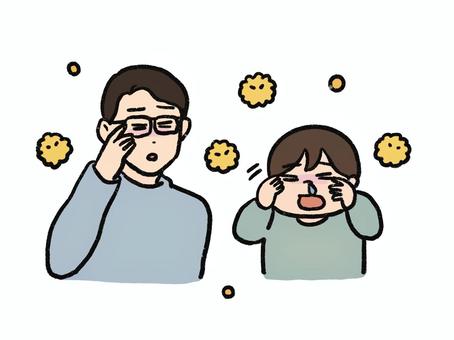 花粉症の親子② 花粉症の親子② 花粉症,花粉,親子のイラスト素材