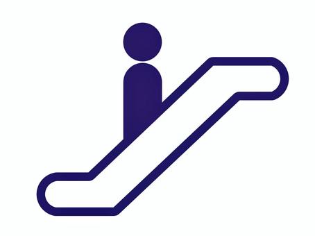 エスカレーターのアイコンマーク エスカレーター,アイコン,ピクトグラム,人,マーク,案内,上る,自動,シルエット,降りるのイラスト素材