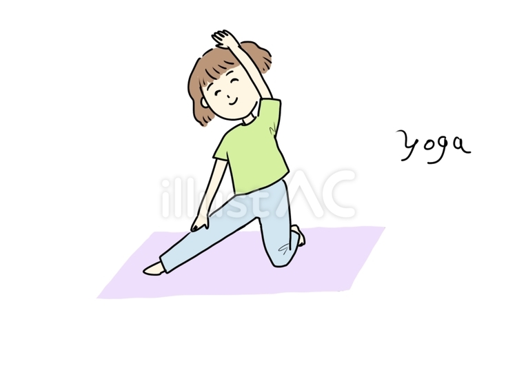 ヨガしている女性 ヨガ,アーサナ,ポーズのイラスト素材
