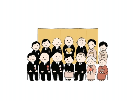 褒章祝賀会 褒賞祝賀会,お祝い,集まり,人,スーツ,着物,金屏風,トロフィーのイラスト素材