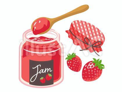 いちごジャムのイラスト