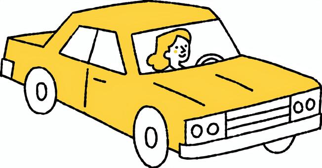 休日を楽しむ女性ドライバー 休日,休暇,女性,ドライバー,一人,趣味,用事,車,運転,旅行のイラスト素材