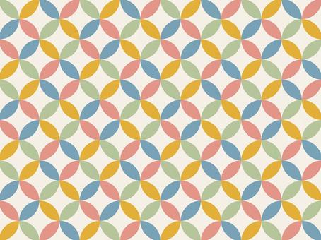 七宝繋ぎB（フィル・レトロカラー） 七宝繋ぎ,七宝,背景,和柄,パターン,伝統紋様,レトロ,カラフル,壁紙,シームレスのイラスト素材