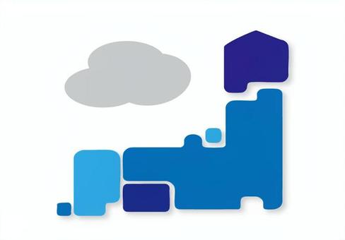日本列島曇り くもり,曇天,雲,灰色,曇り空,天気,空模様,どんより,湿気,低気圧のイラスト素材