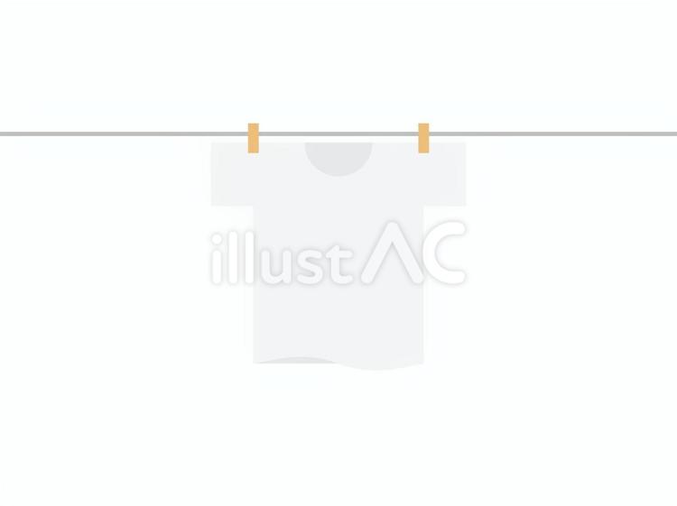 洗濯物・干されたTシャツ tシャツ,ファッション,物干しのイラスト素材